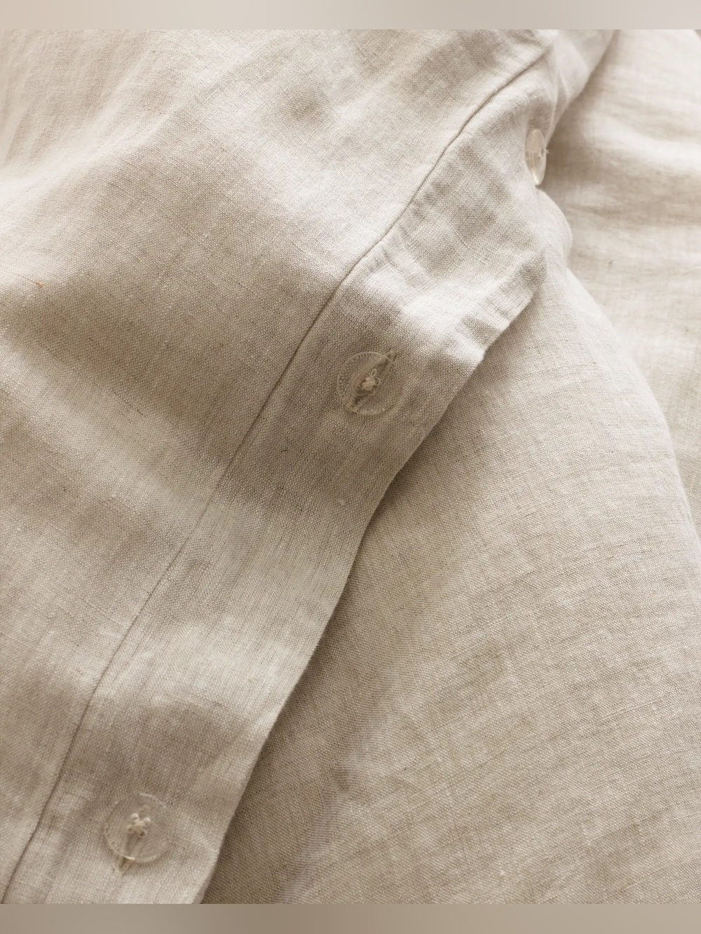 New Quince European Linen Duvet Cover Set King/CalKing - Natural Chambray $214 - Picture 4 of 10